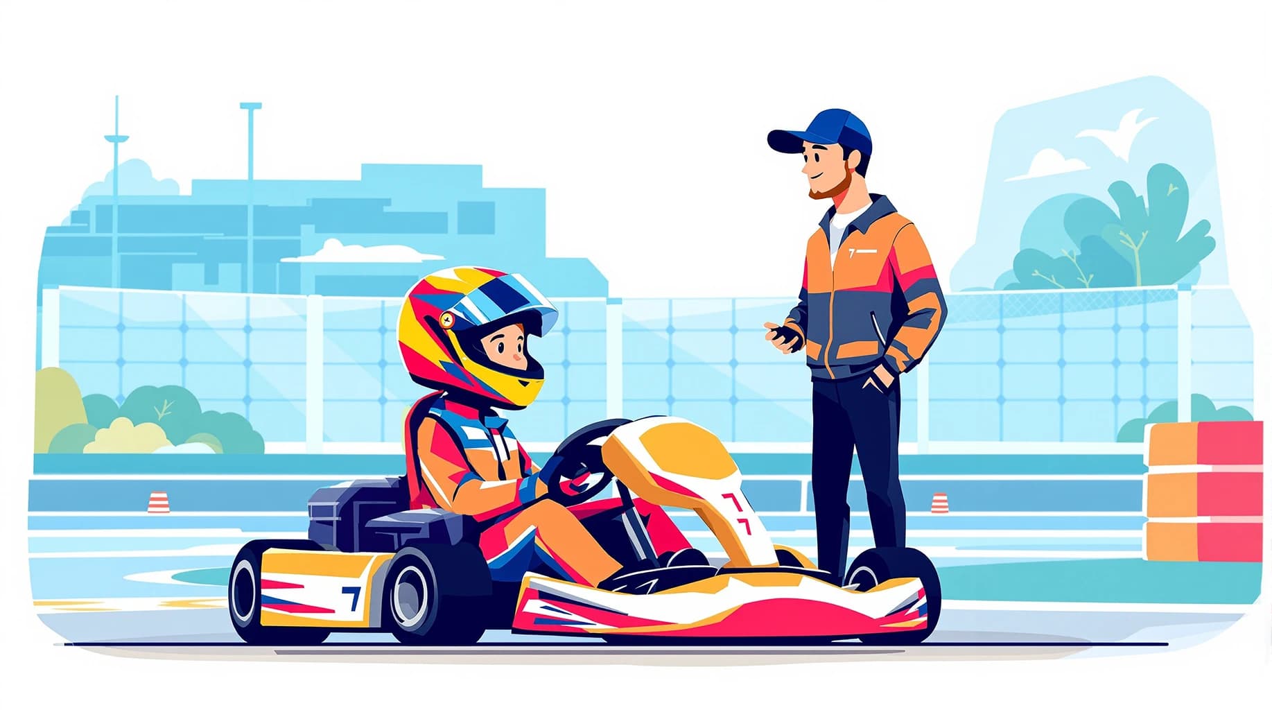 Children racing karts